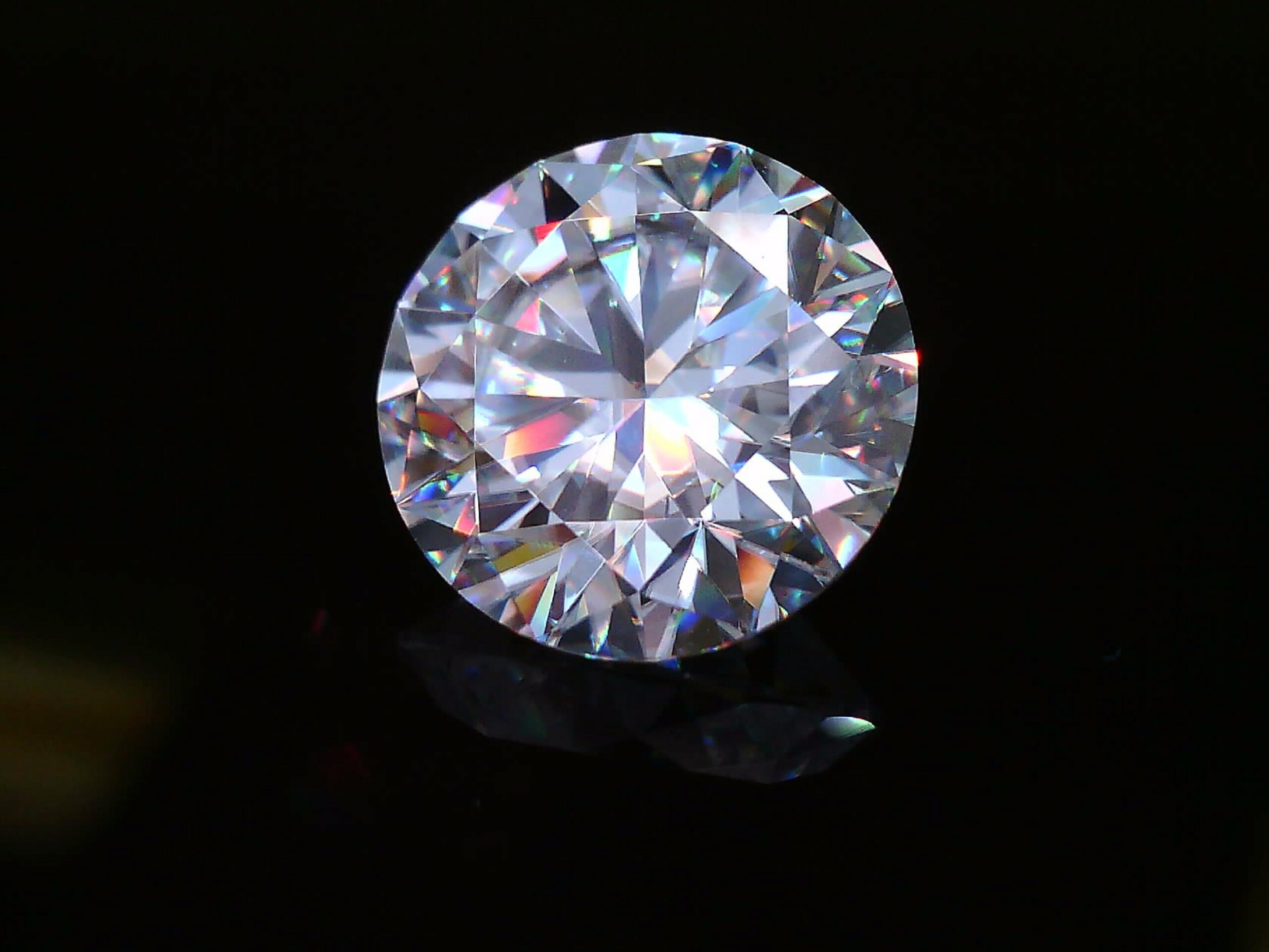 Moissanite on Black Background